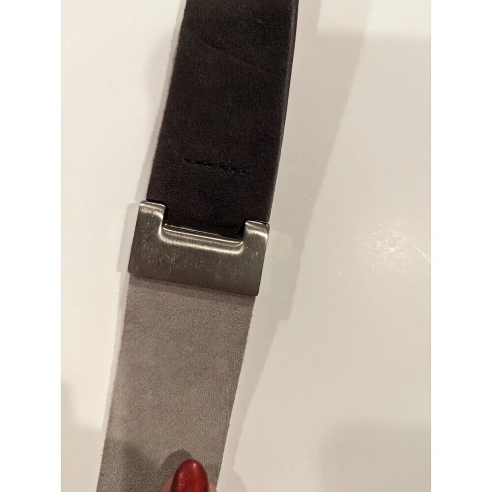 Vintage 80s Deadstock Mondi Two-tone Suede‎ Belt NWT Small Silver Accents Chic